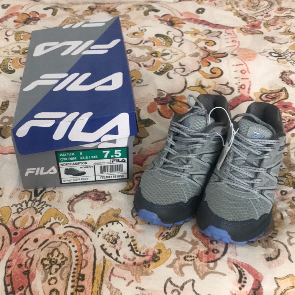 NEW in box Fila gray hiking walking trail shoes